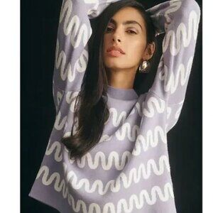 Anthropologie The Carys Mock-Neck Sweater By Maeve - Lavender